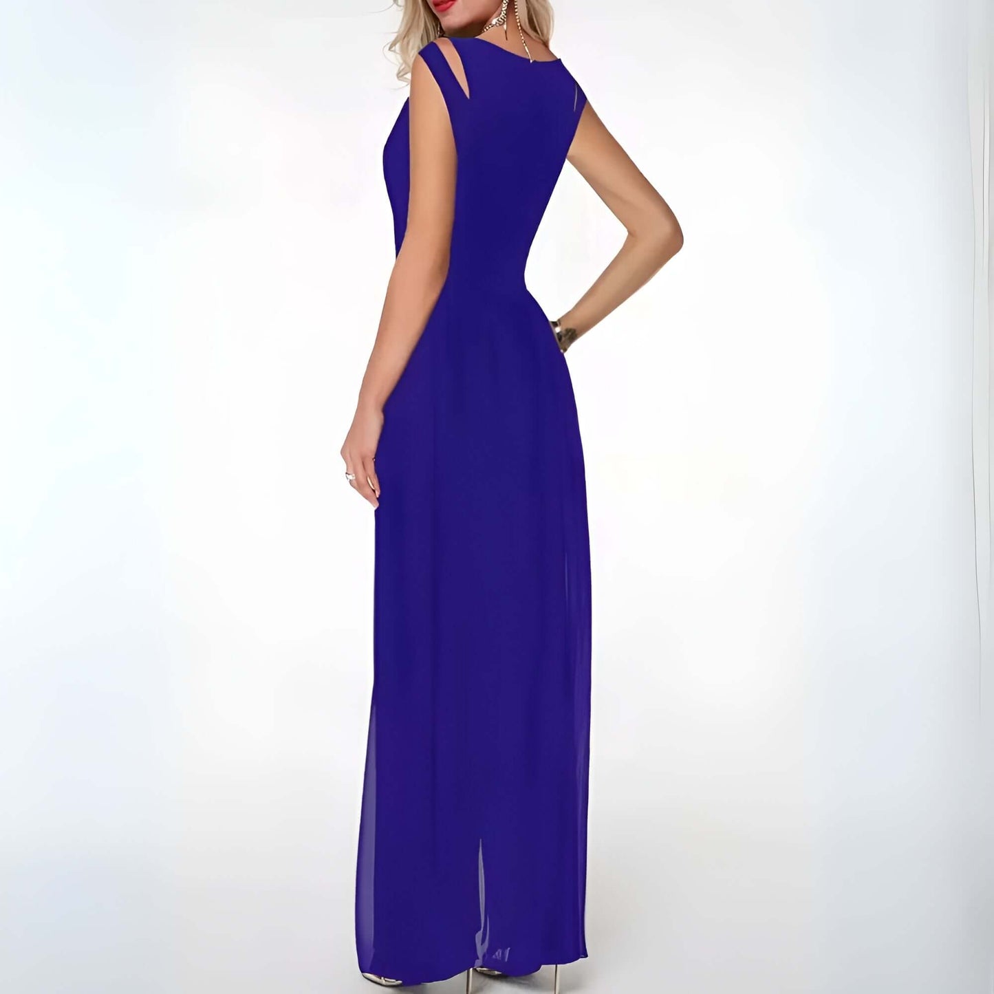 Summer Strapless Flowy Jumpsuit with Cut Out Design