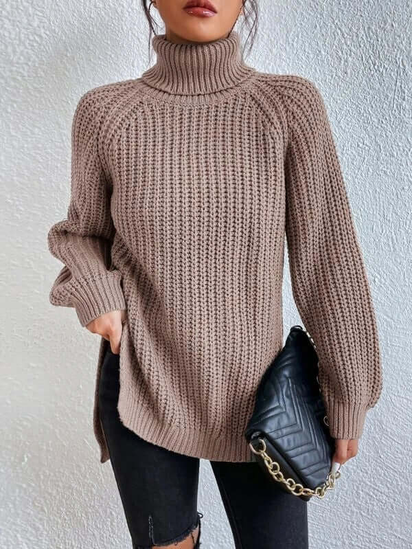 Ladies' Crew Neck Textured Knit Sweater