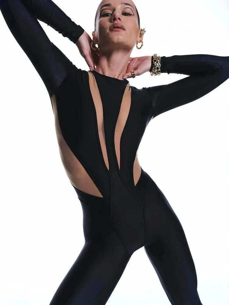 Ladies' Breathable Cutout Slim Jumpsuit