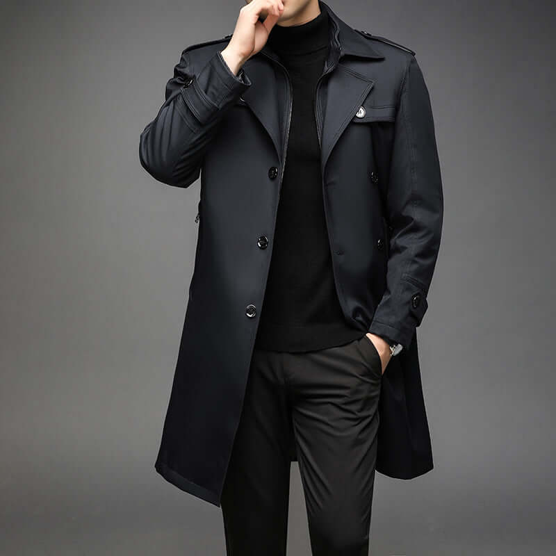Classic Waterproof Long Coat for Men