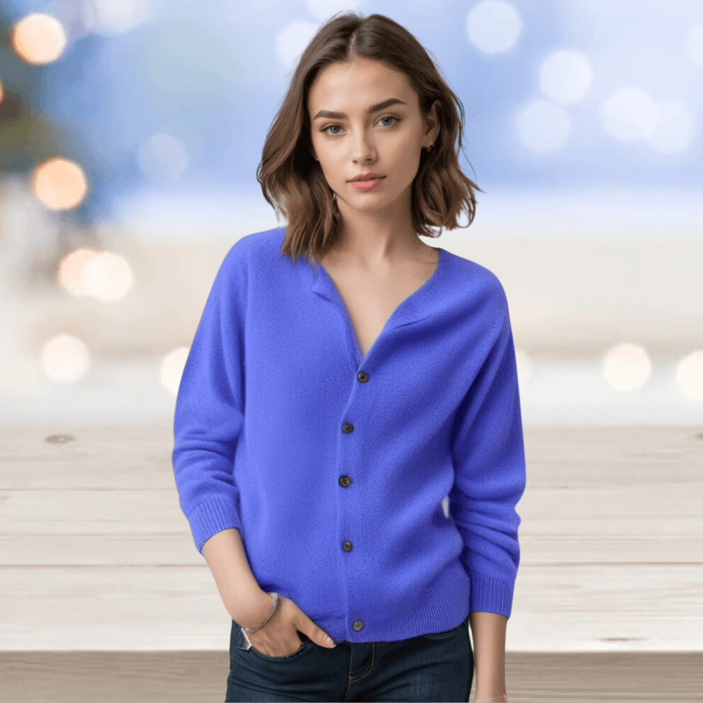 Soft V Neck Cashmere Sweater for Women