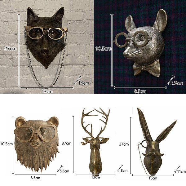 Fun Animal Head Wall Art – Colorful Home Decoration