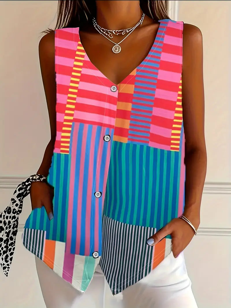 Classic Print Women's Blouse