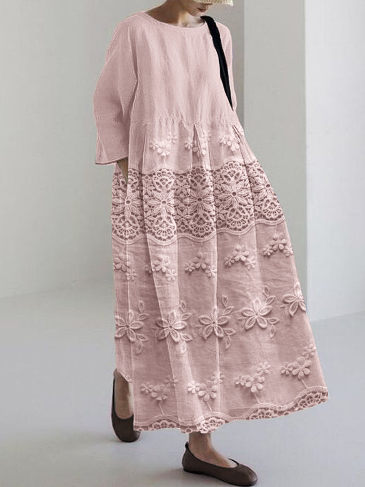 Thalina | Womens Lace Printed Summer Dress 3