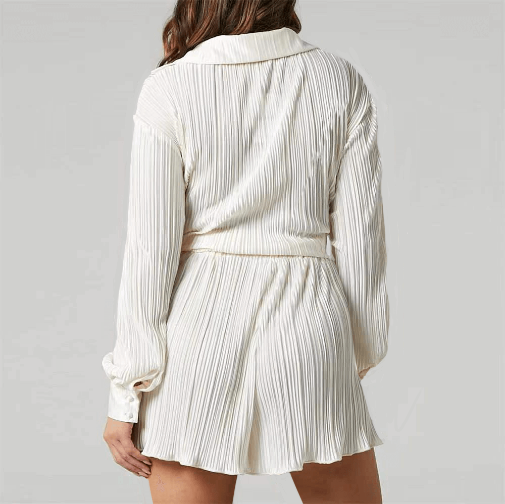 Flowy Wide Leg Shirt and Shorts Outfit