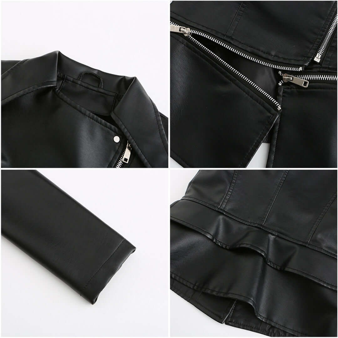 Tough Ladies Leather Motorcycle Jacket