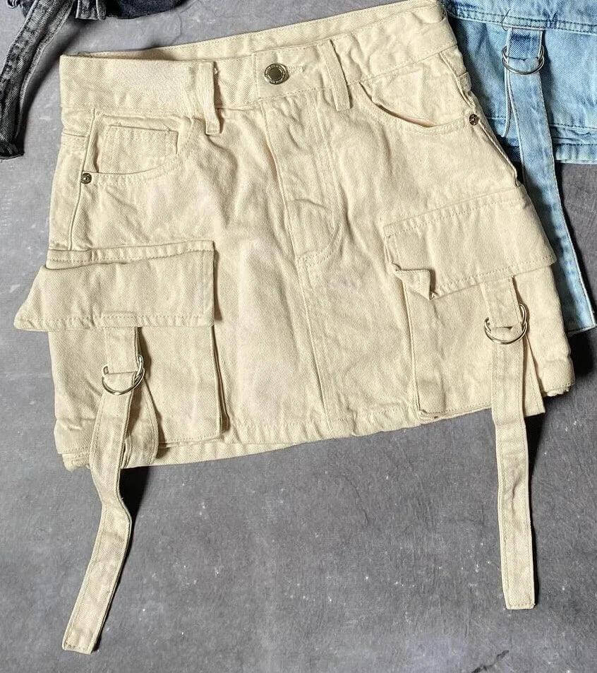 Fashionable High Waist Jean Mini Skirt