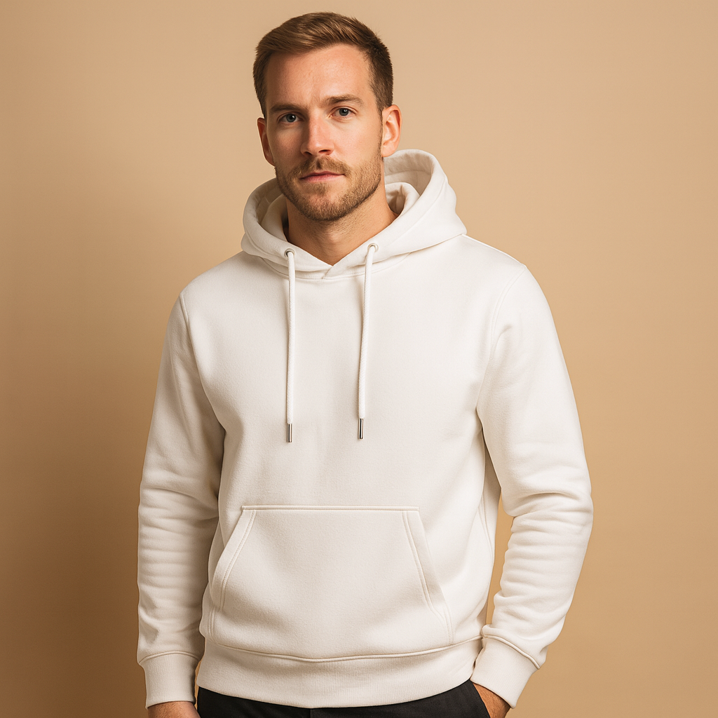 Men’s casual hoodie with soft fabric, hood with drawstrings, and kangaroo pocket. Perfect for everyday comfort in all seasons.