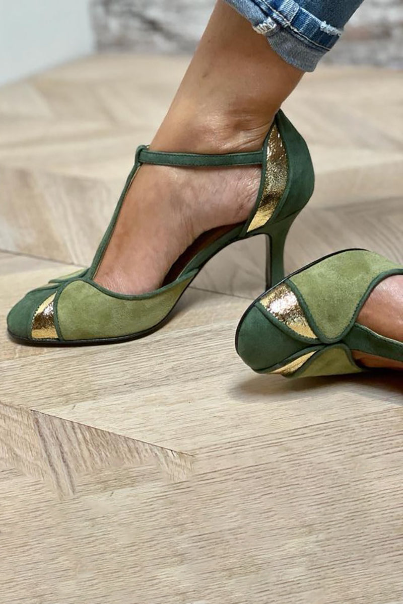Ankle Strap Closed Toe Block Heels