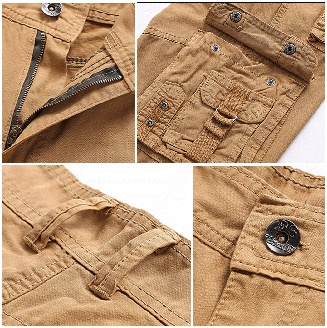 Comfortable Fit Casual Cargo Pants with Elastic Cuffs