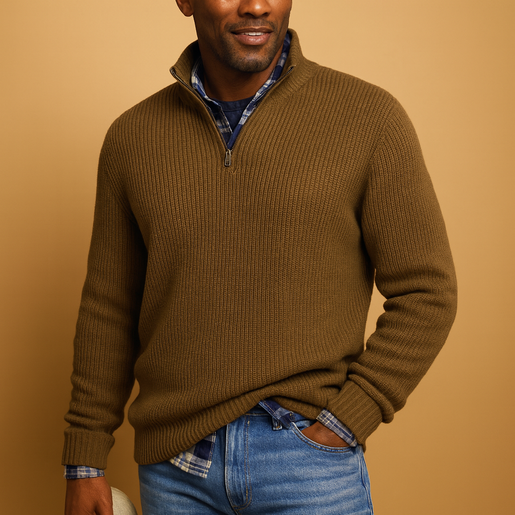 Men’s cotton winter sweater in timeless design, available in multiple colours and ideal for both casual and formal winter outfits.