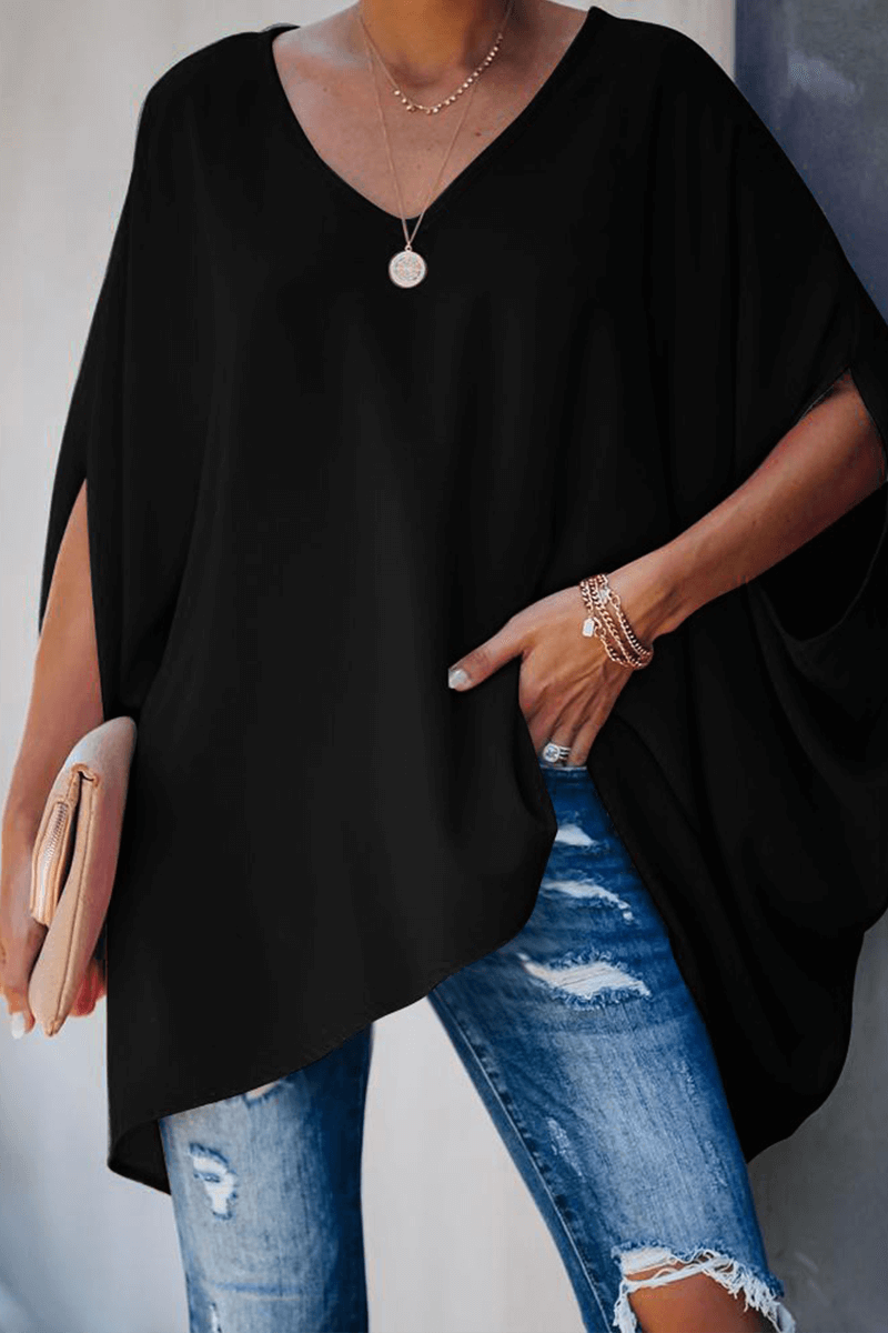 Relaxed Fit V Neck Ladies Tee