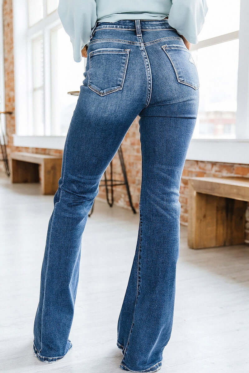 Ladies' Fit High Waist Wide Leg Jeans