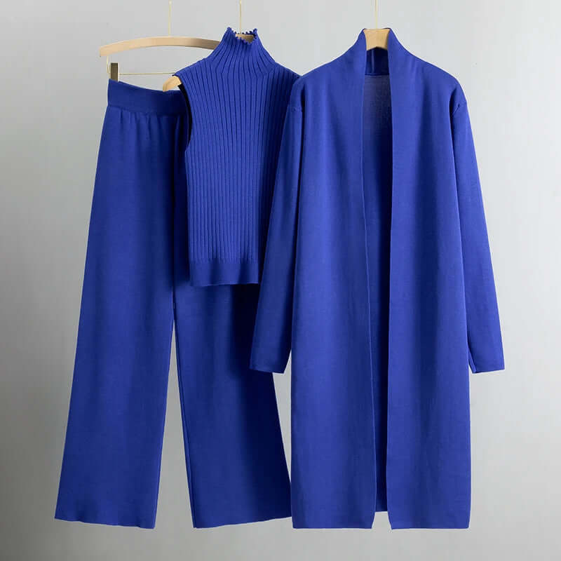 Cozy Women's 3-Piece Sweater Set with Cardigan