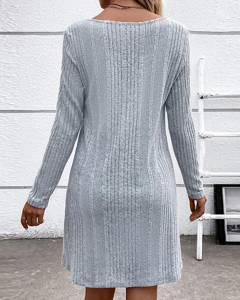 Relaxed Fit Crew Neck Maxi Dress