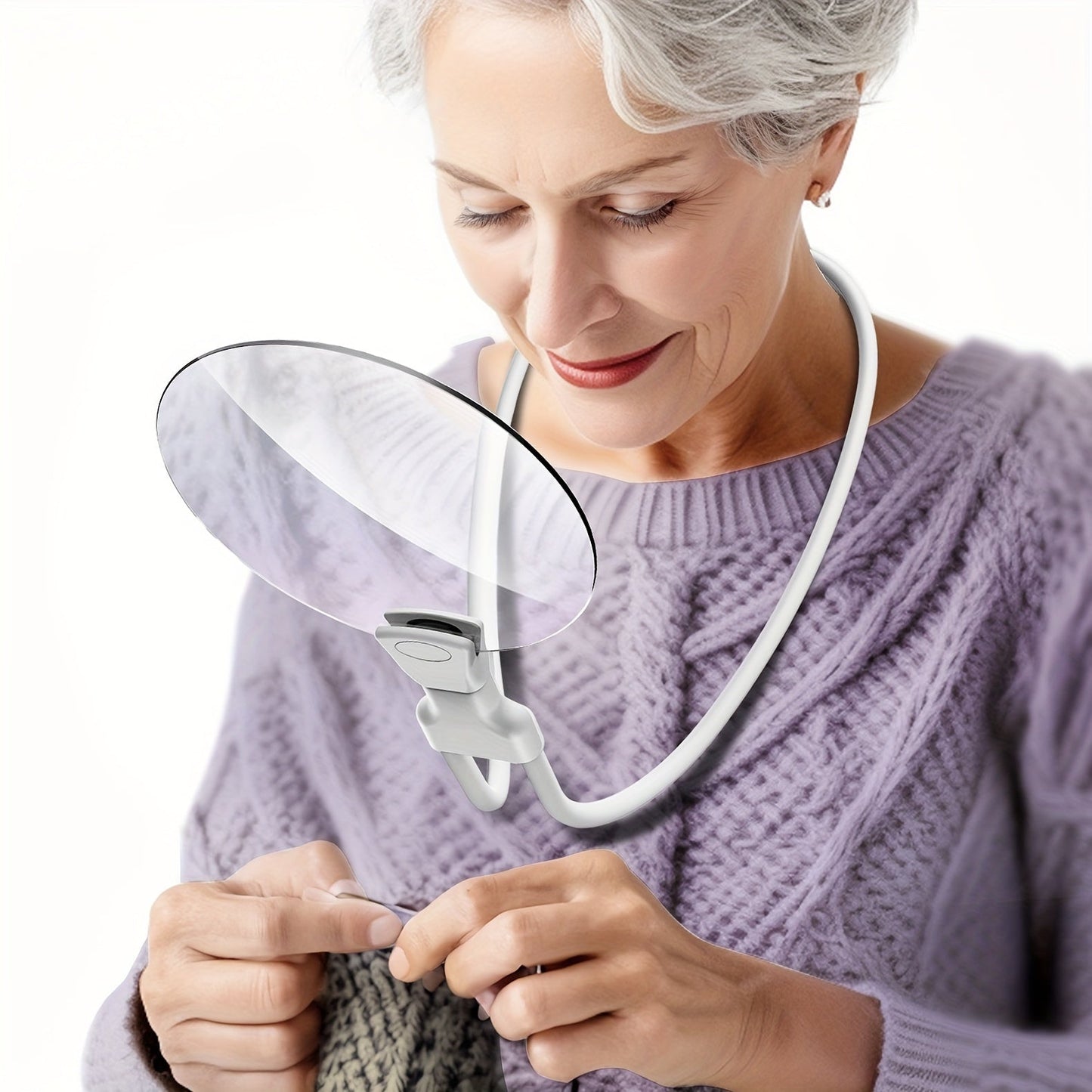 Easy Grip Magnifying Glass - Adjustable Hands Free Reader
