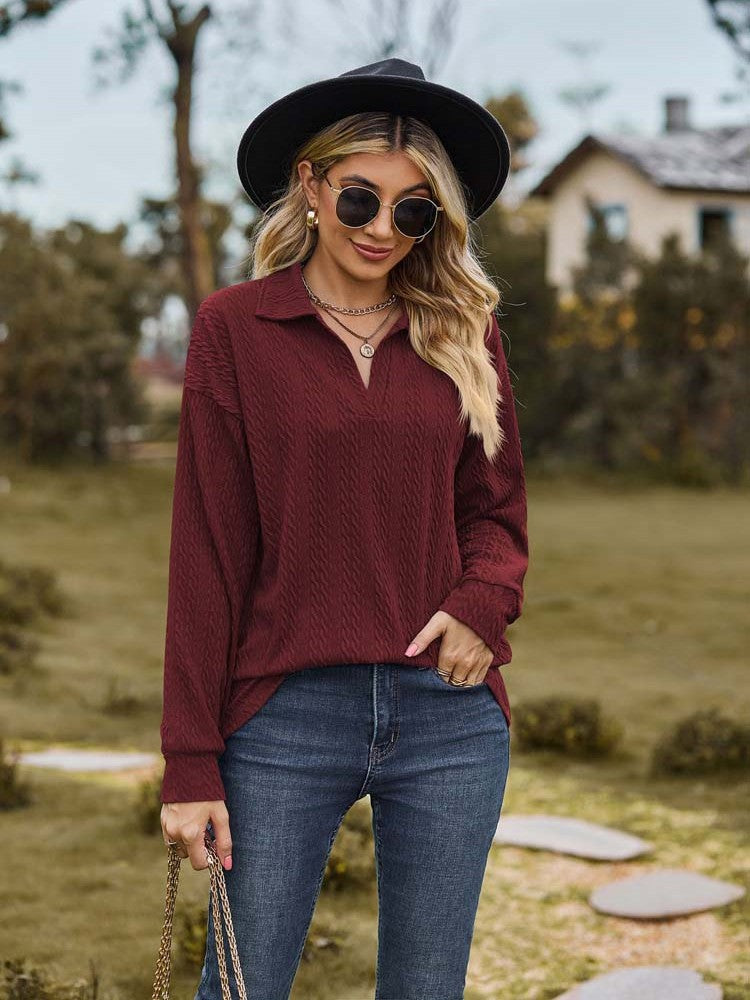 Ladies Classic Crew Neck Sweater Top - Luxivelle
