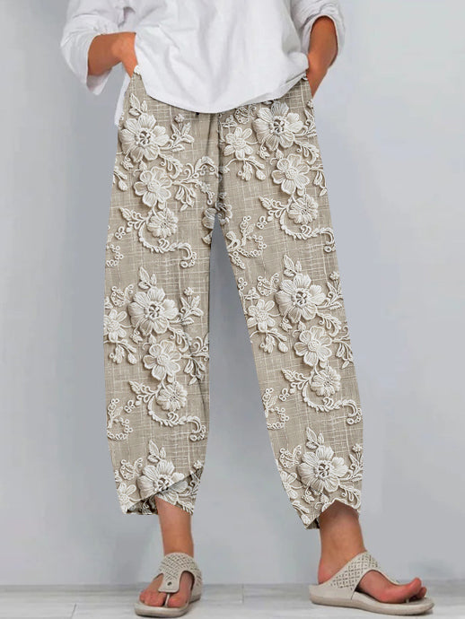 Lightweight Floral Pants - Luxivelle