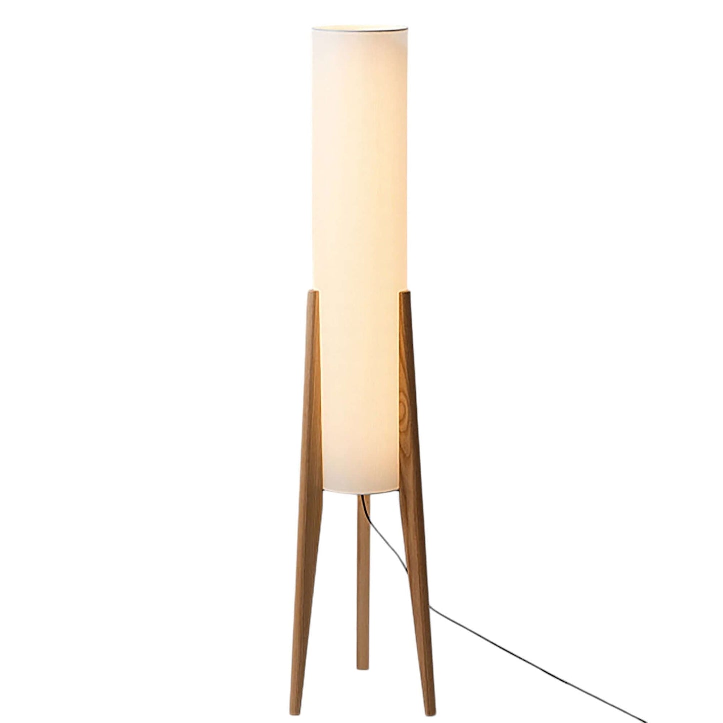 Natural Wooden Table Lamp with Linen Shade