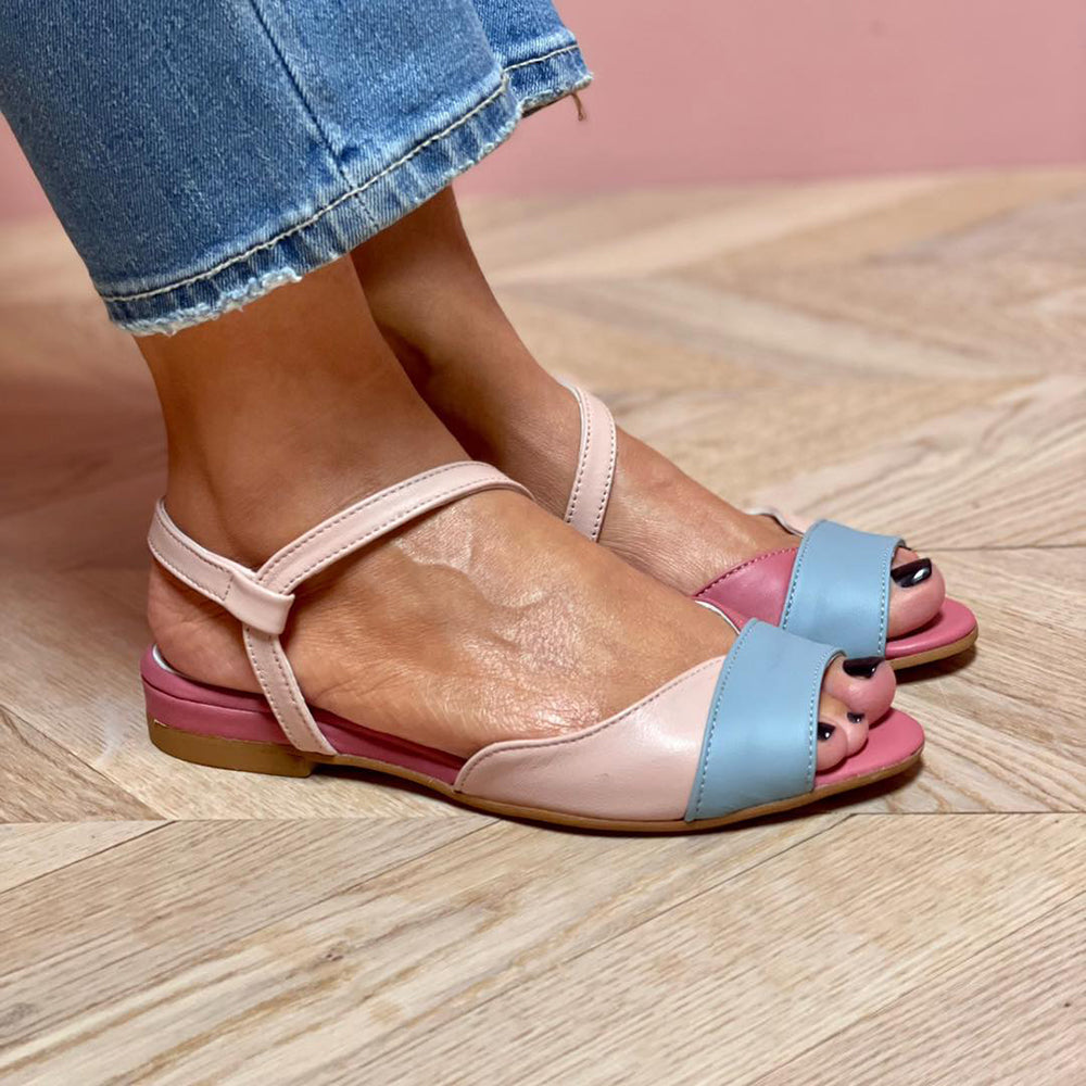 Stylish One Side Pink Block Heel Sandals