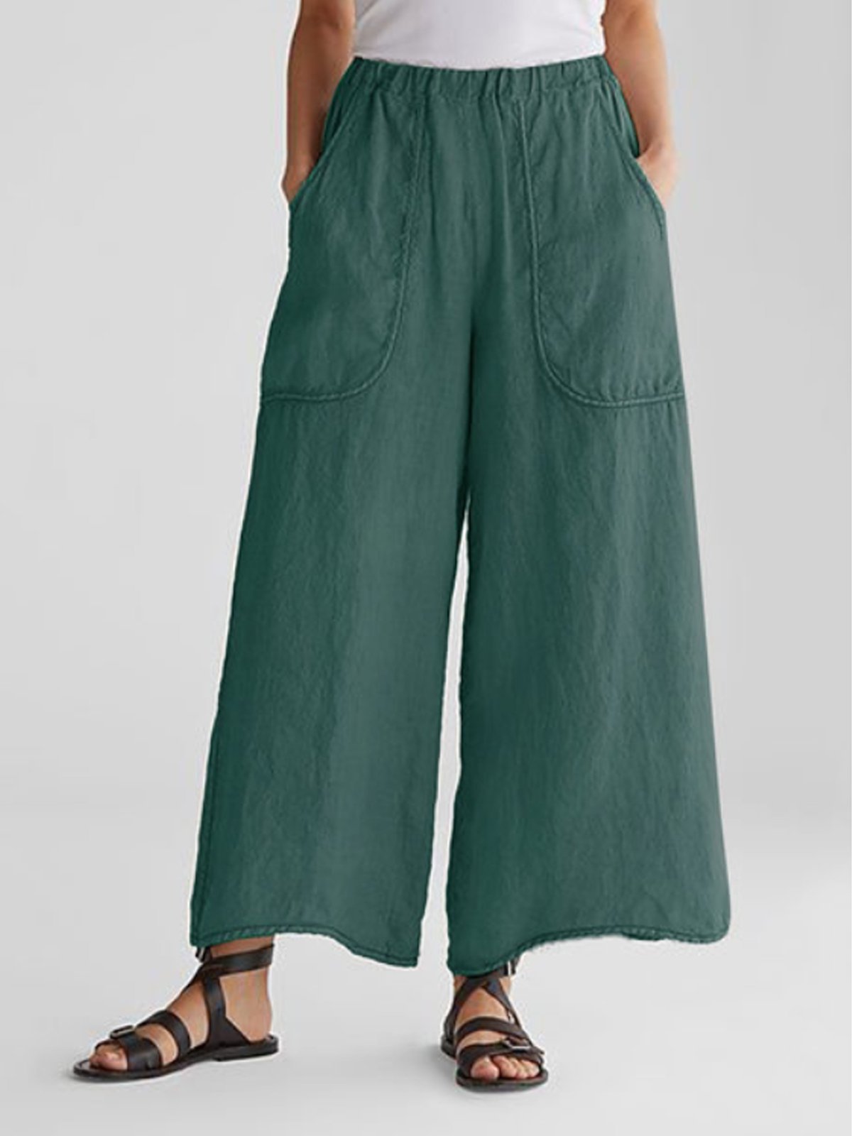 Loose Fit Linen Pants Women's Comfortable Summer Trousers
