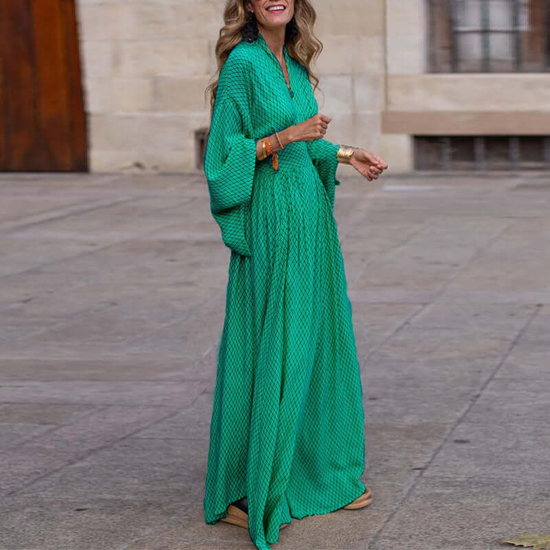 Ladies Loose Fit V Neck Dress