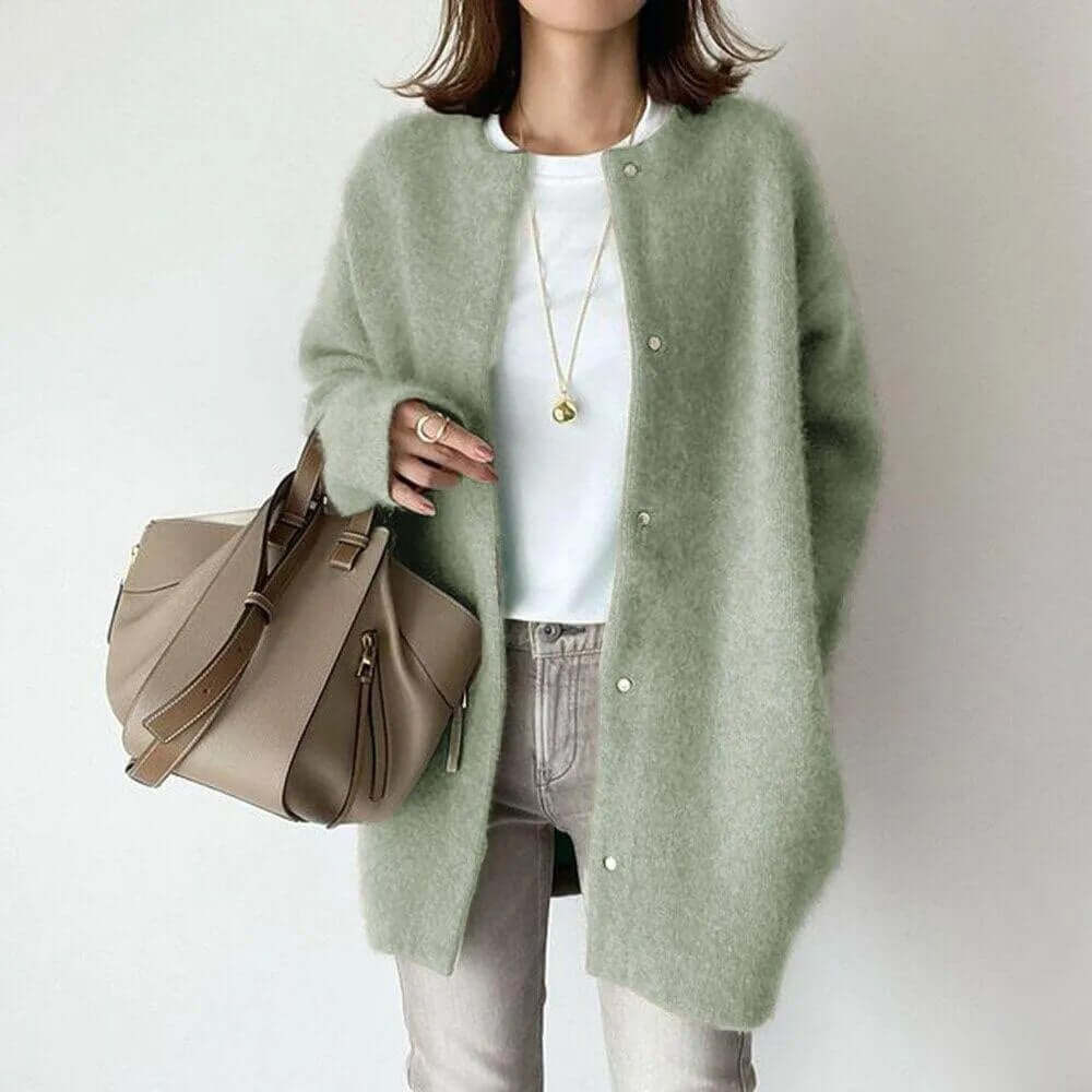 Cozy Ladies Button Front Sweater