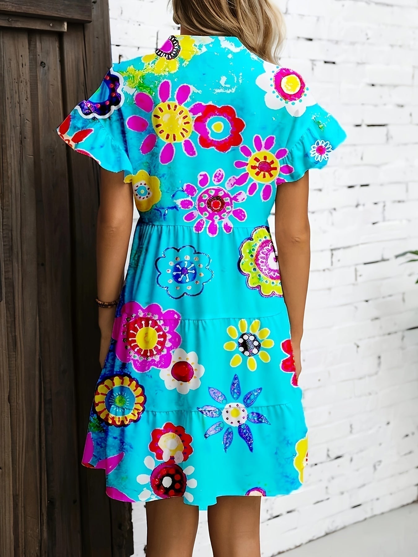 Beautiful Floral Floor Length Evening Dress