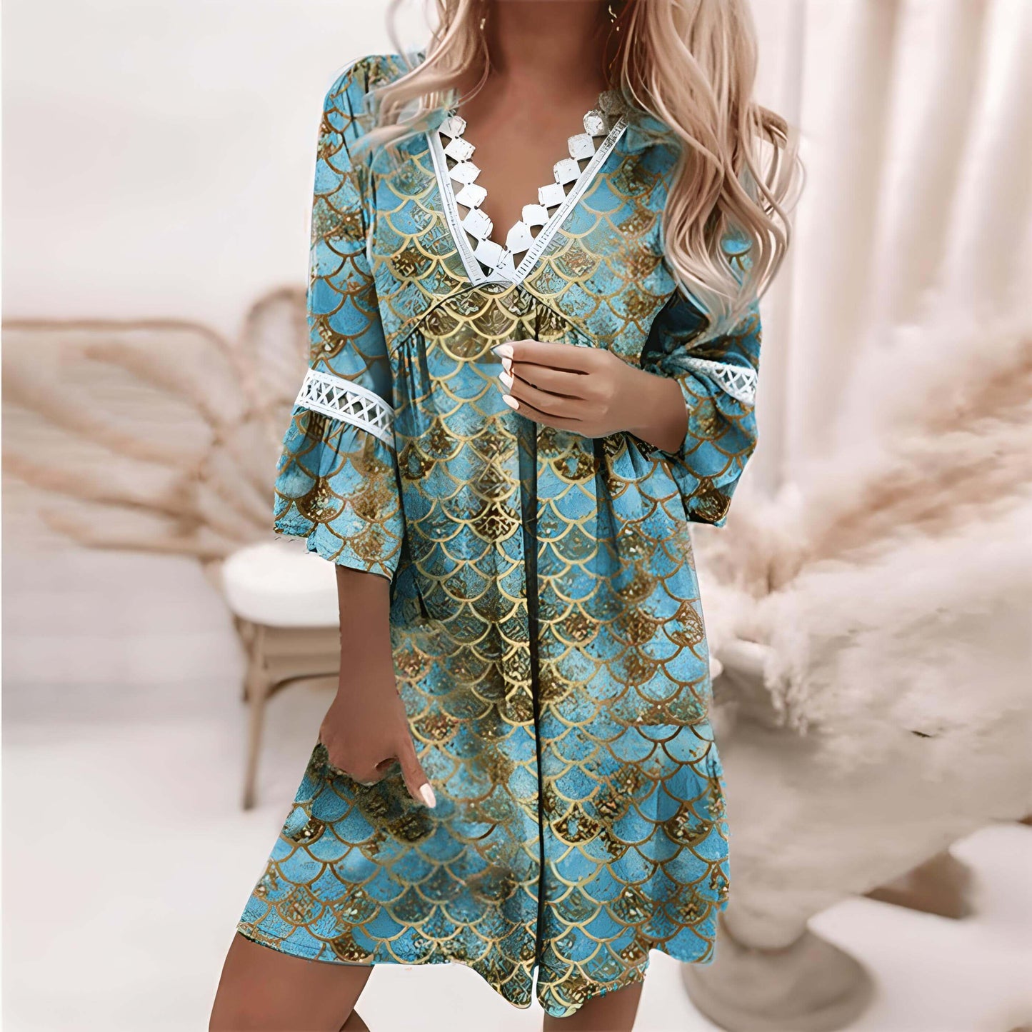 Elegant Cap Sleeveless Midi Dress for Women