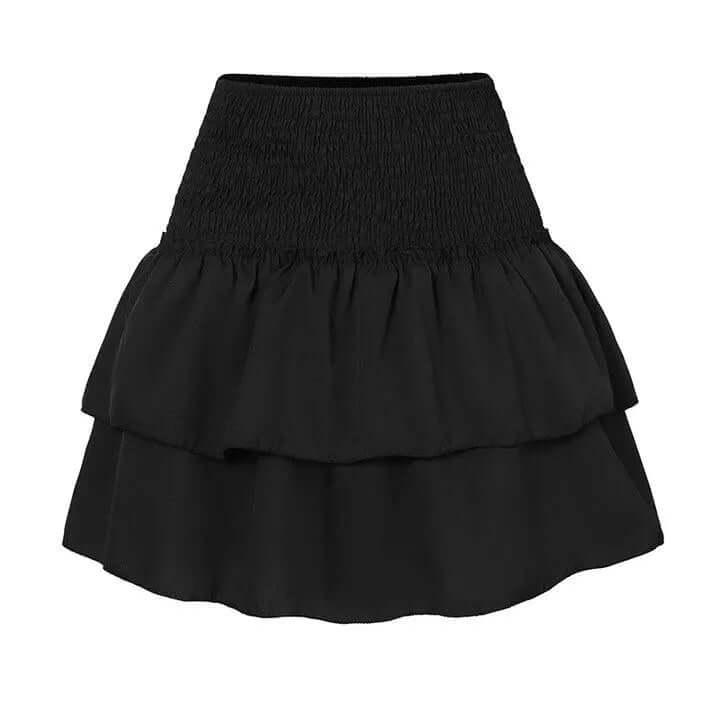 Floral Mini Skirt with Elastic Waist