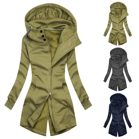 Women's Fitted Hooded Neck Sweater Jacket
