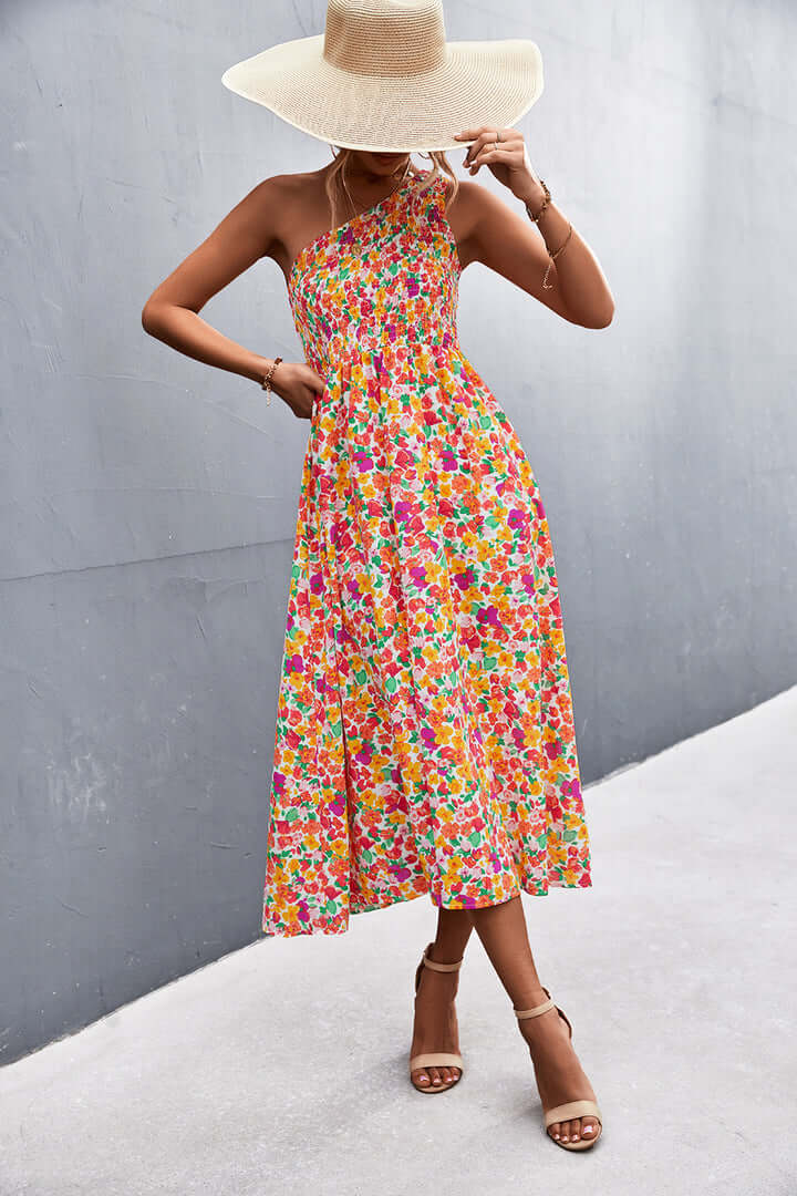 Ladies Pretty Cold Shoulder Floral Dress