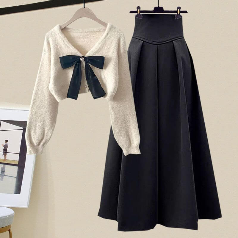 Cozy Knit Top and Flowy Midi Skirt Outfit