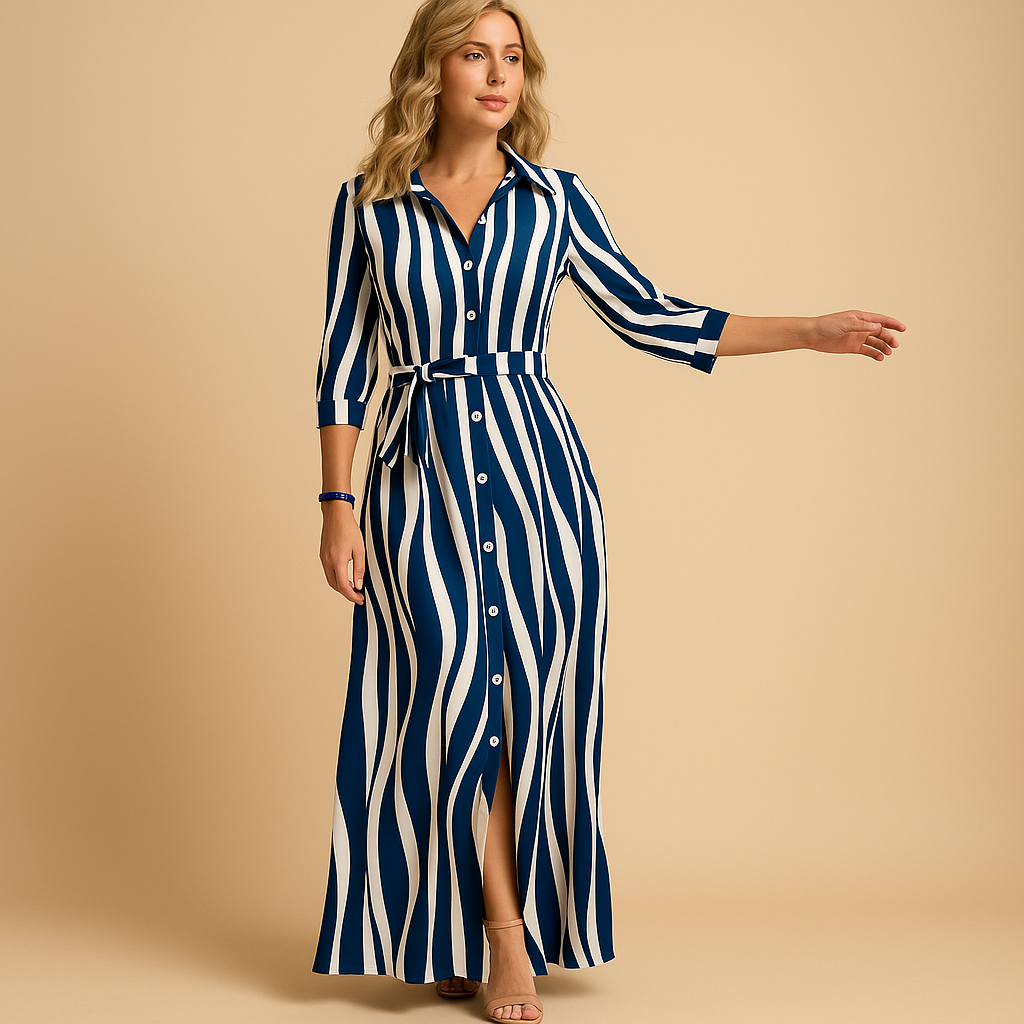 Flowy summer maxi dress for women in breathable fabric with short sleeves, ideal for beach days, casual events, and evening strolls.