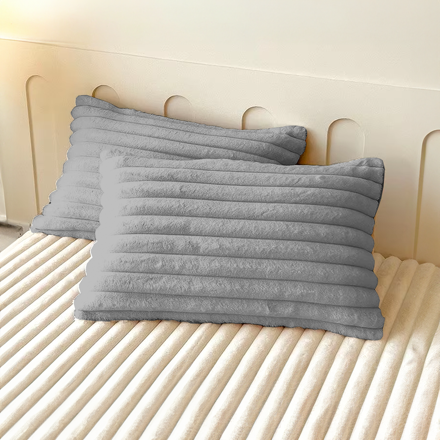 2x Pillow Covers For Soft Comfortable Bedding Set