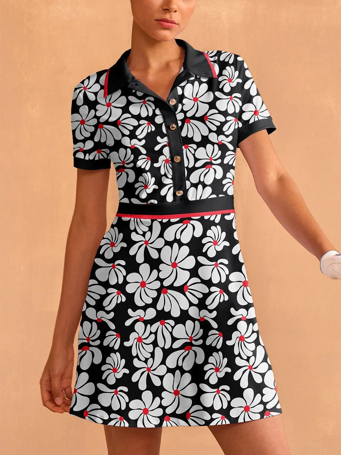 Floral Summer Short Sleeve Midi Dress