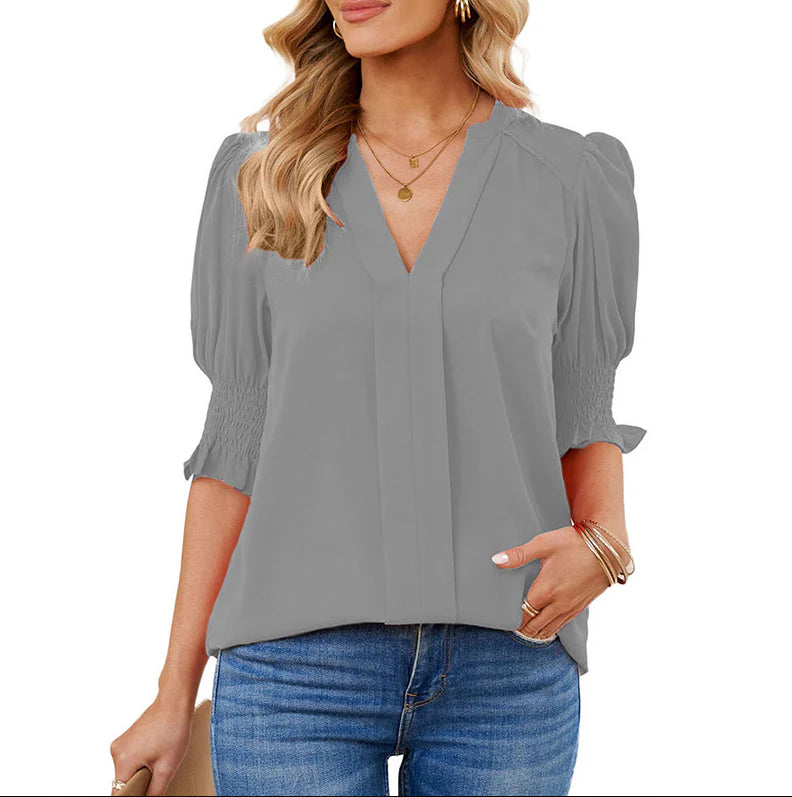 Fashionable V Neck Ladies Top