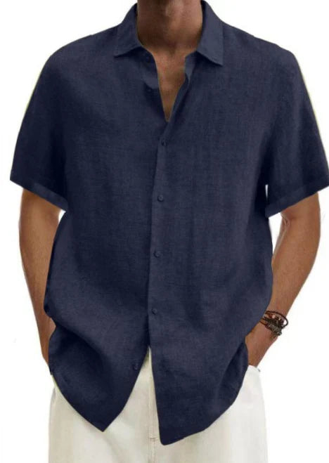 Relaxed Fit Men's Short Sleeve Casual Shirt