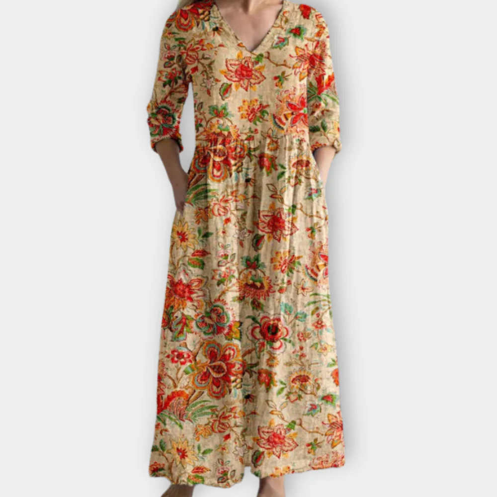 Luxurious Chic Floral Long Maxi Dress - Luxivelle