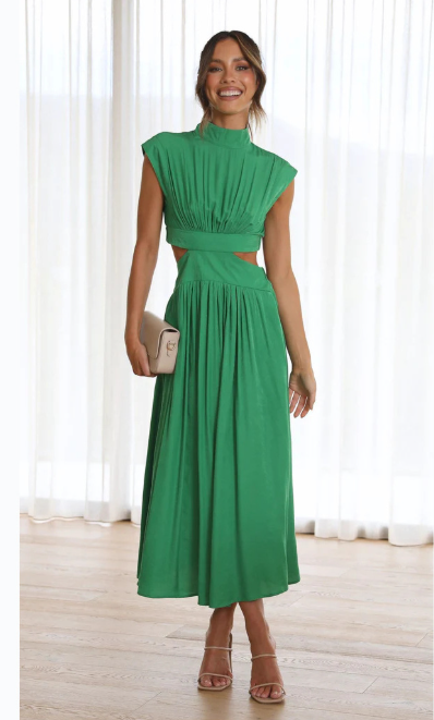 Elegant Long Dress with Cut Out Detail for Ladies