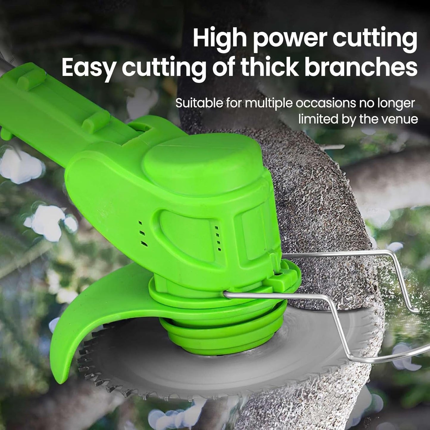 Wireless 24V Yard Trimmer with Comfort Grip and Safety Guard