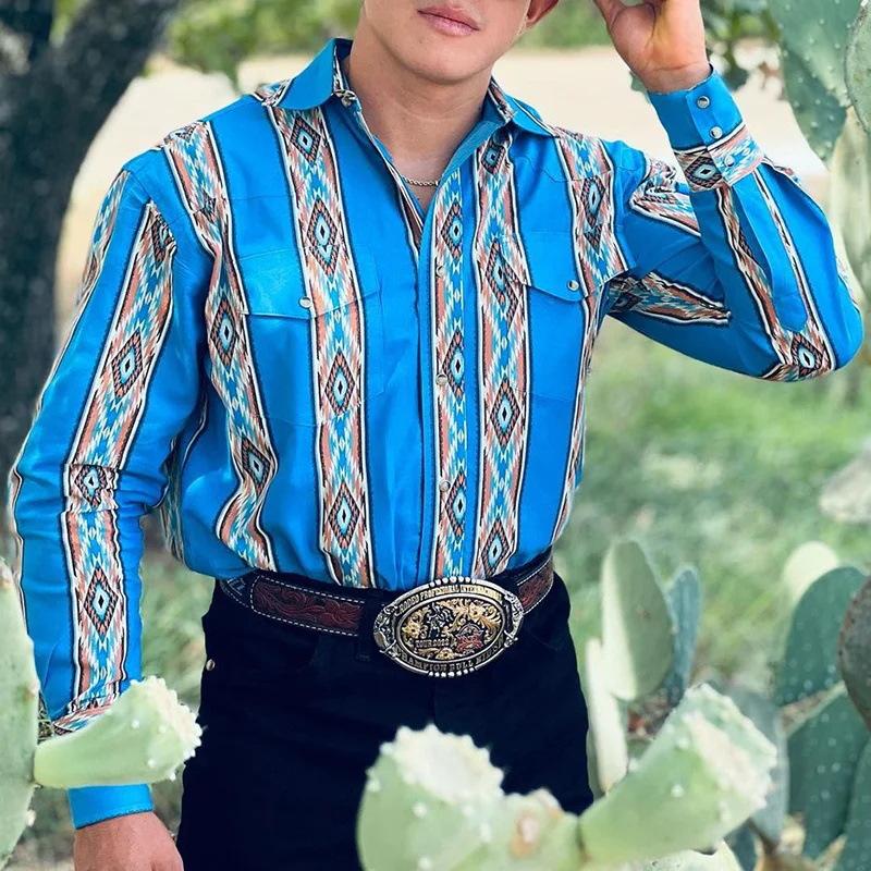 Rugged Cowboy Style Long Sleeve Shirt