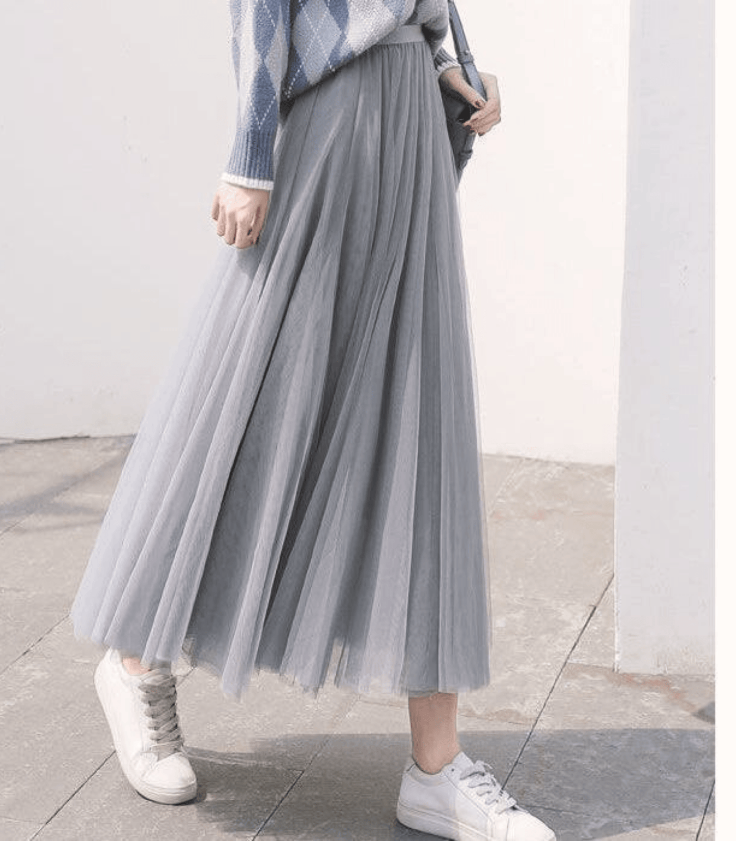 Women's High Waisted Flowy Midi Skirt