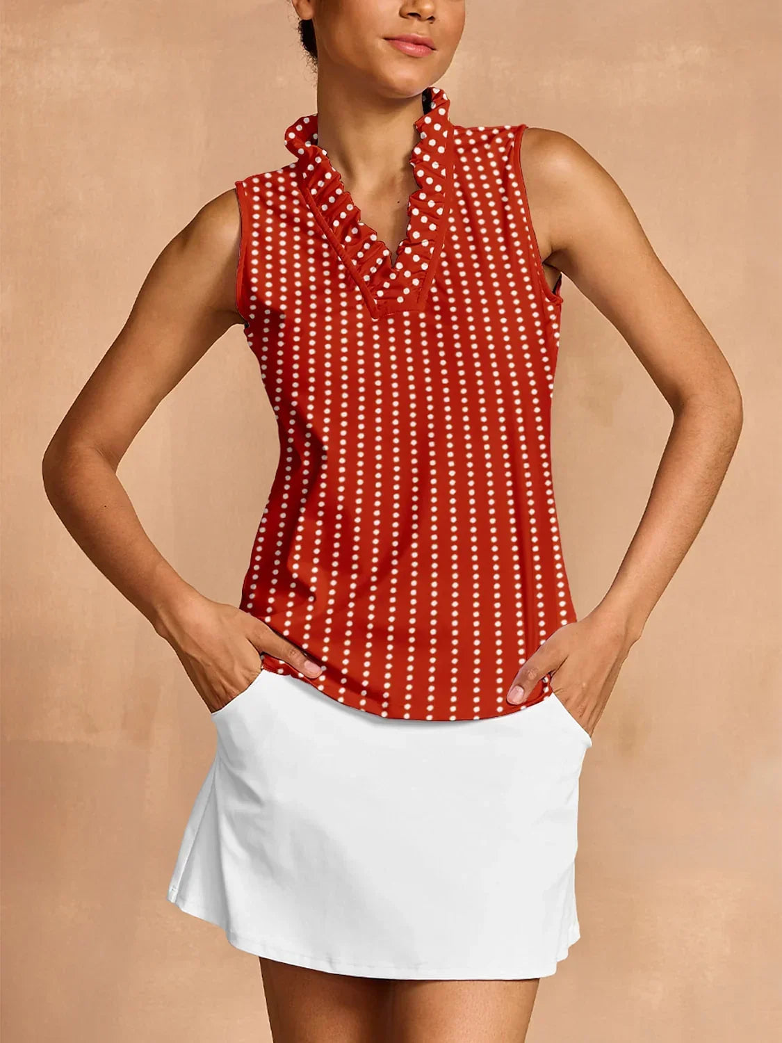 Sun Protective V-Neck Ruffle Women's Tank Top