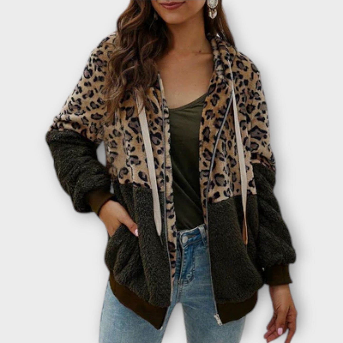 Cozy Leopard Print Hoodie Sweatshirt