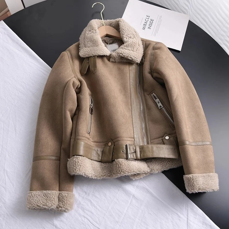 Alina | Women's Stylish Leather Puffer Coat