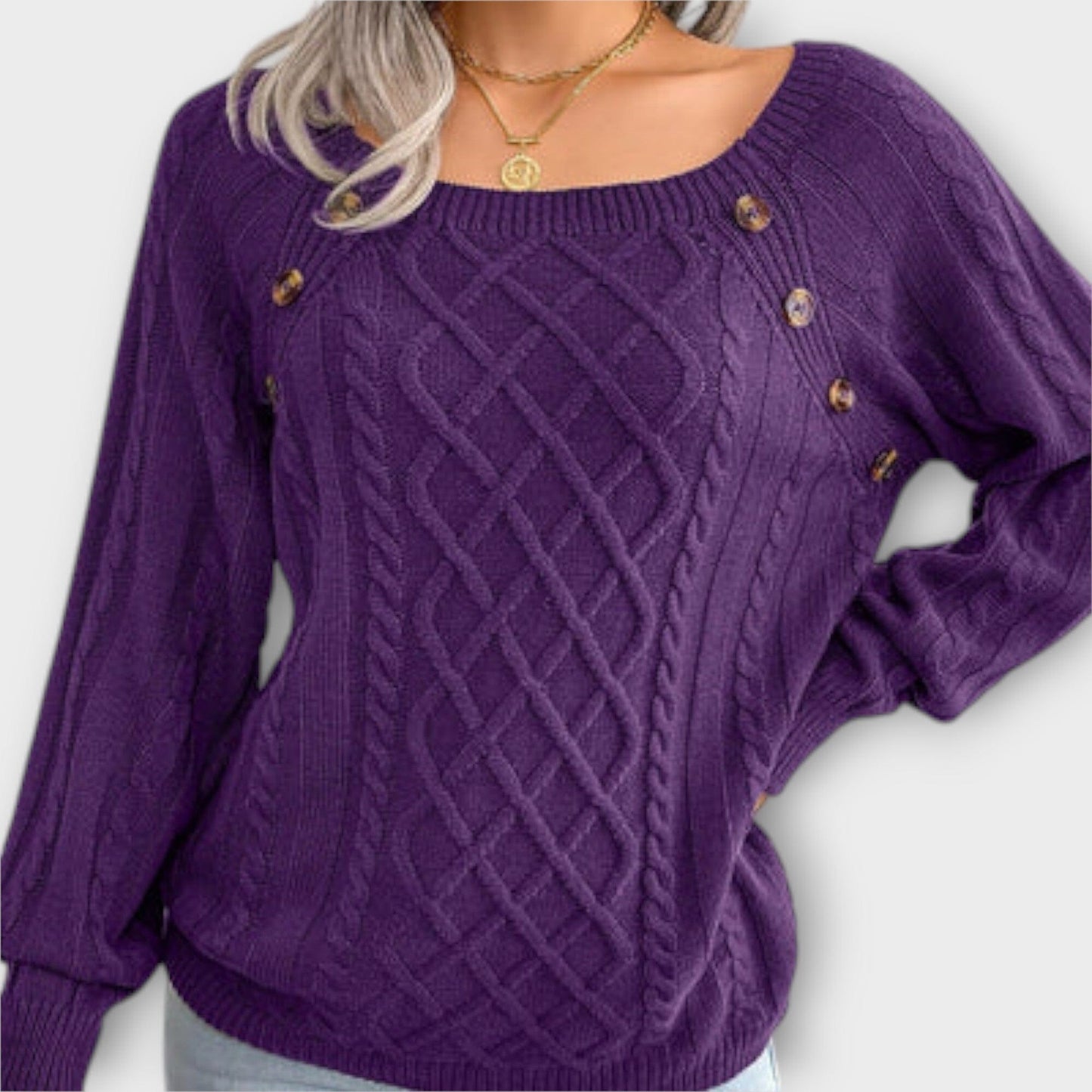 Cozy Button Front Knit Sweater