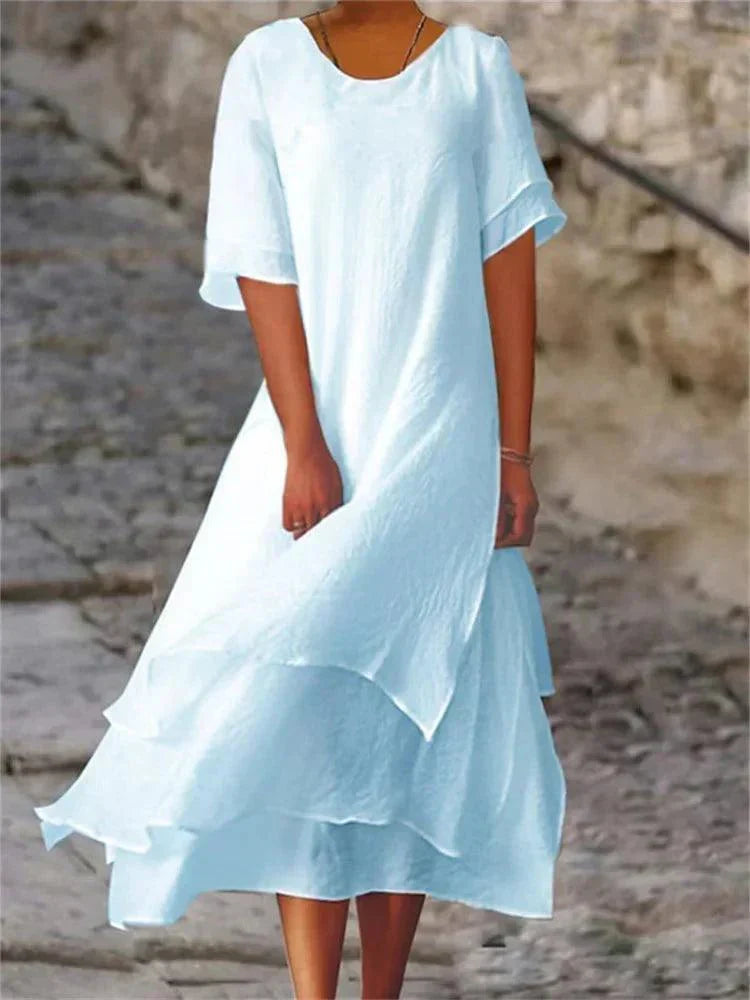 Maya | White Floral Maxi Dress for Women-5
