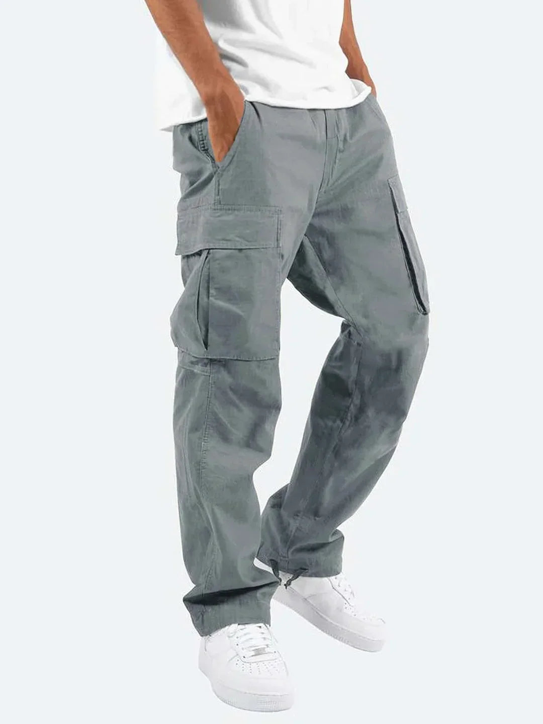 Loose Fit Cargo Trousers with Extra Pockets for Men