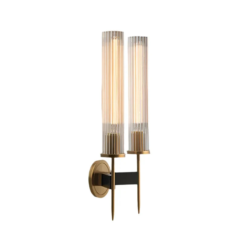 Contemporary Glass Wall Light with Metal Accents